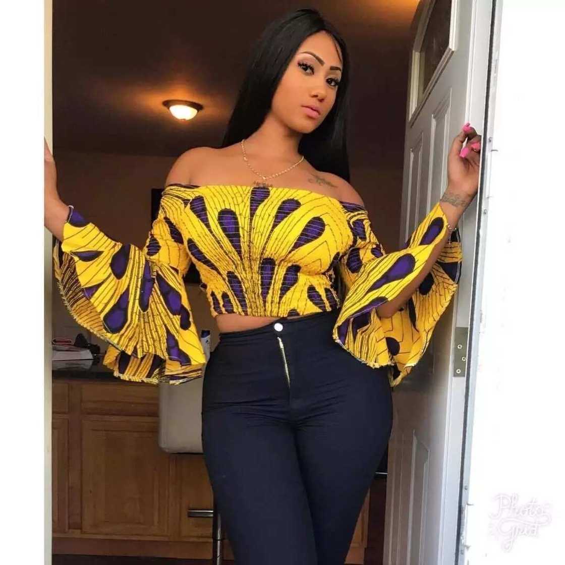 Yellow Ankara crop top