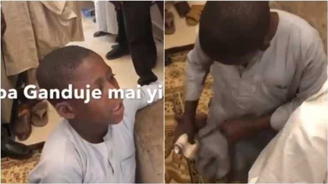 Labari mai ban tausayi: Yadda ta kwashe a tsakanin Ganduje da wani karamin yaro mai nakasa da mahaifinsa ya bar masa nasiyya ga Gandujen