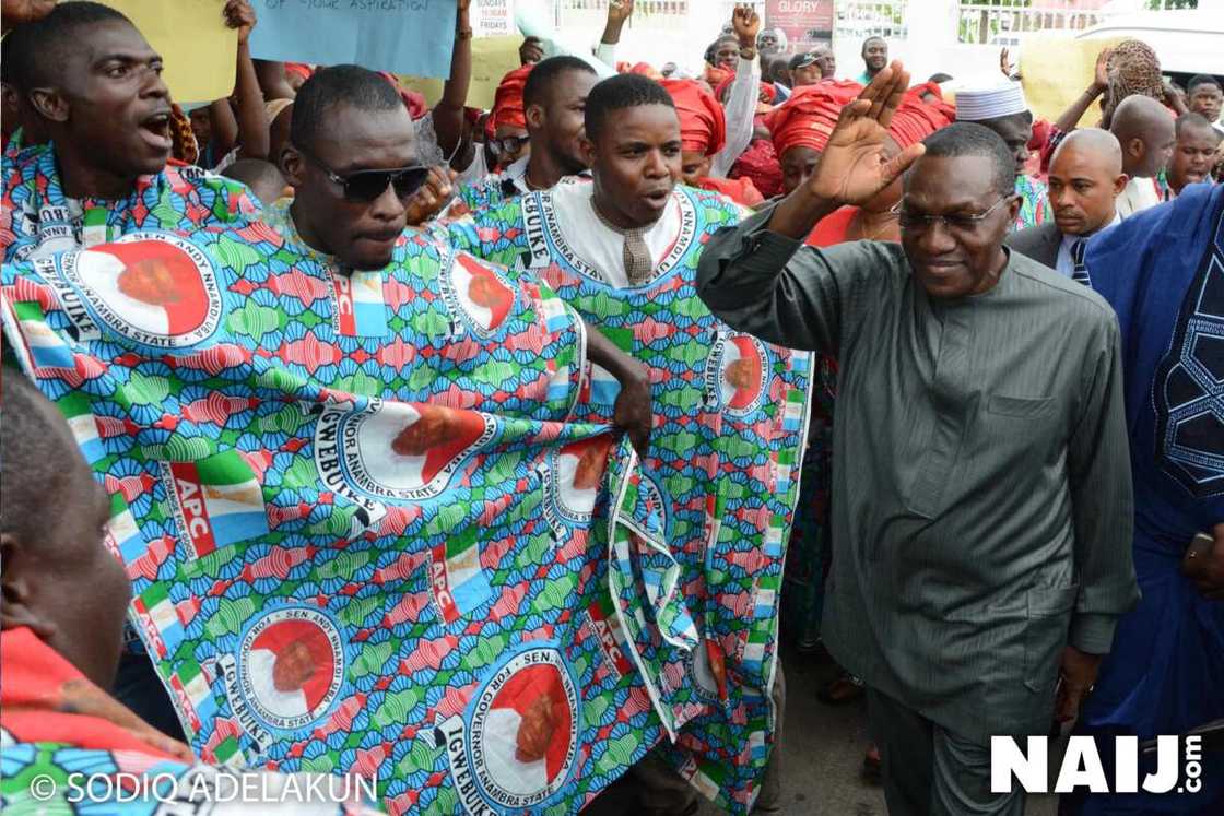 Anambra polls: Senator Andy Uba leads over 40 senators to pick up APC ticket (photos) Anambra polls: Senator Andy Uba leads over 40 senators to pick up APC ticket (photos)