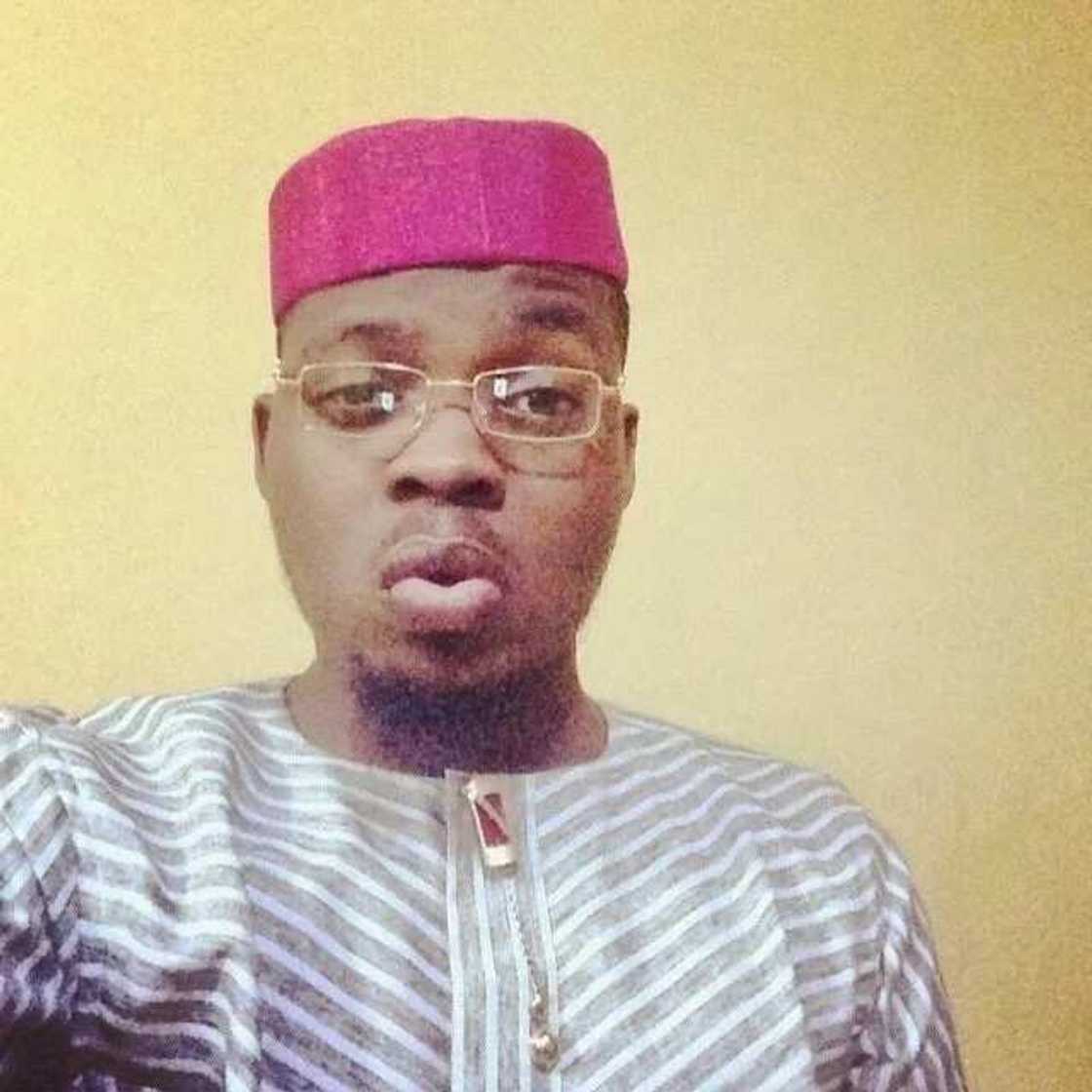 Olamide wearing the Awolowo cap Olamide wearing the Awolowo cap