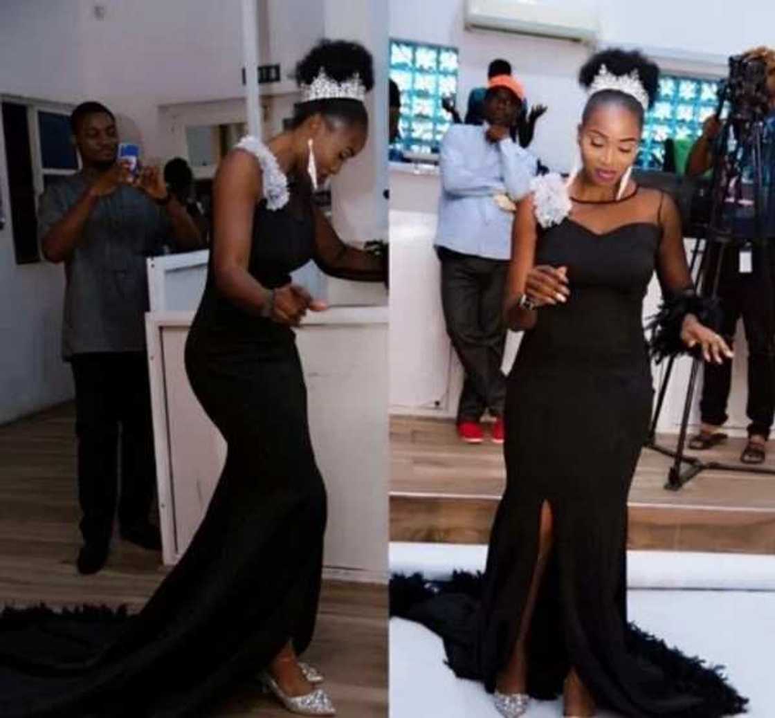 Nigerian bride breaks tradition and gets married in black wedding dress Nigerian bride breaks tradition and gets married in black wedding dress
