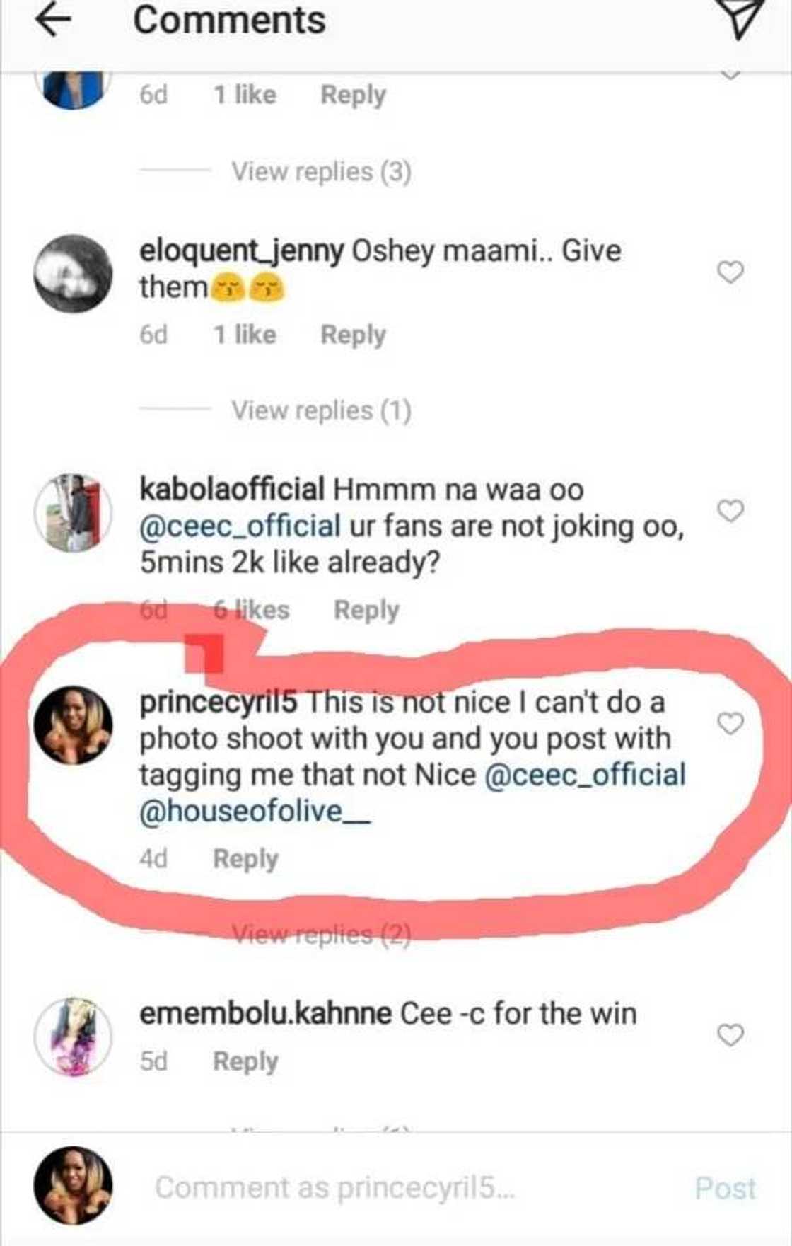 Celebrity photographer cries out after Cee-c posted her pictures without crediting his works Celebrity photographer cries out after Cee-c posted her pictures without crediting his works