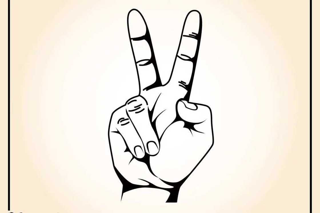 V peace symbol