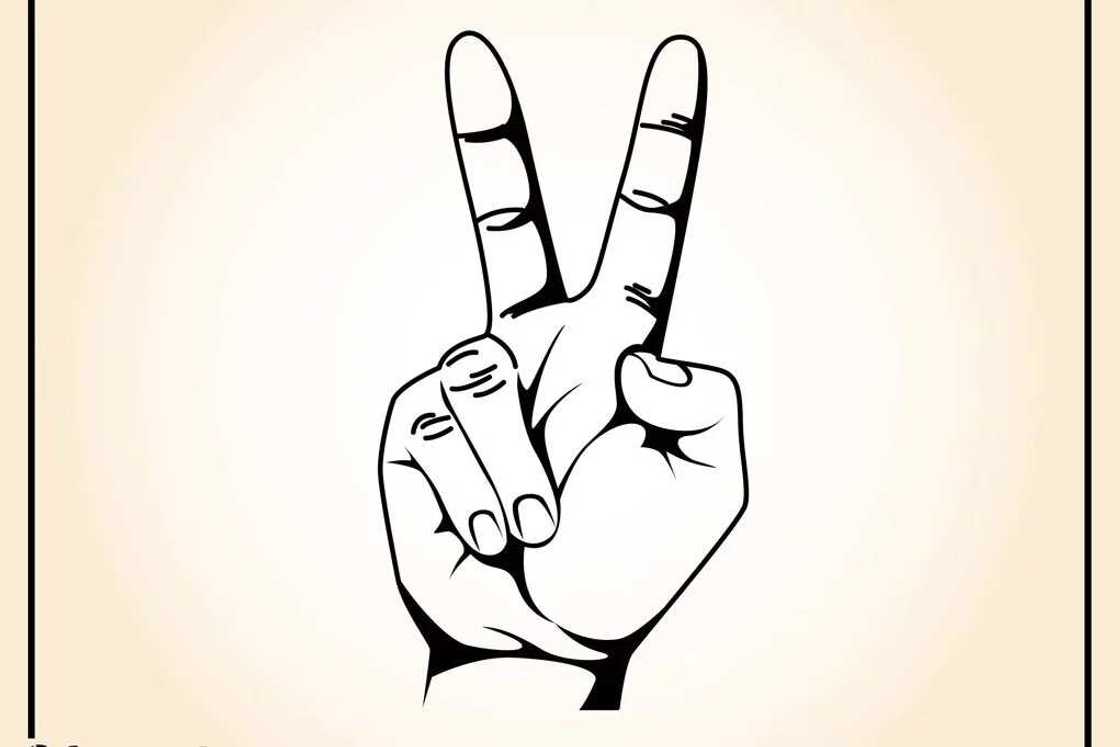 V peace symbol V peace symbol