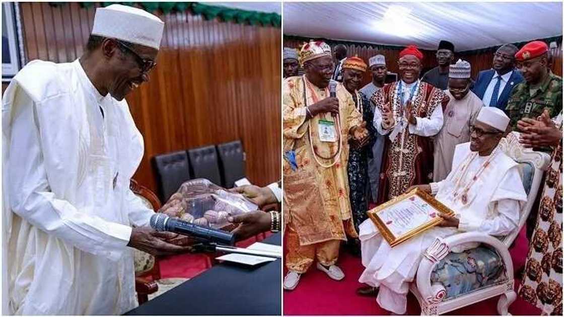 An naɗa shugaba Buhari muhimmin Sarauta a ɗasar Inyamurai, kalli hotunan naɗin