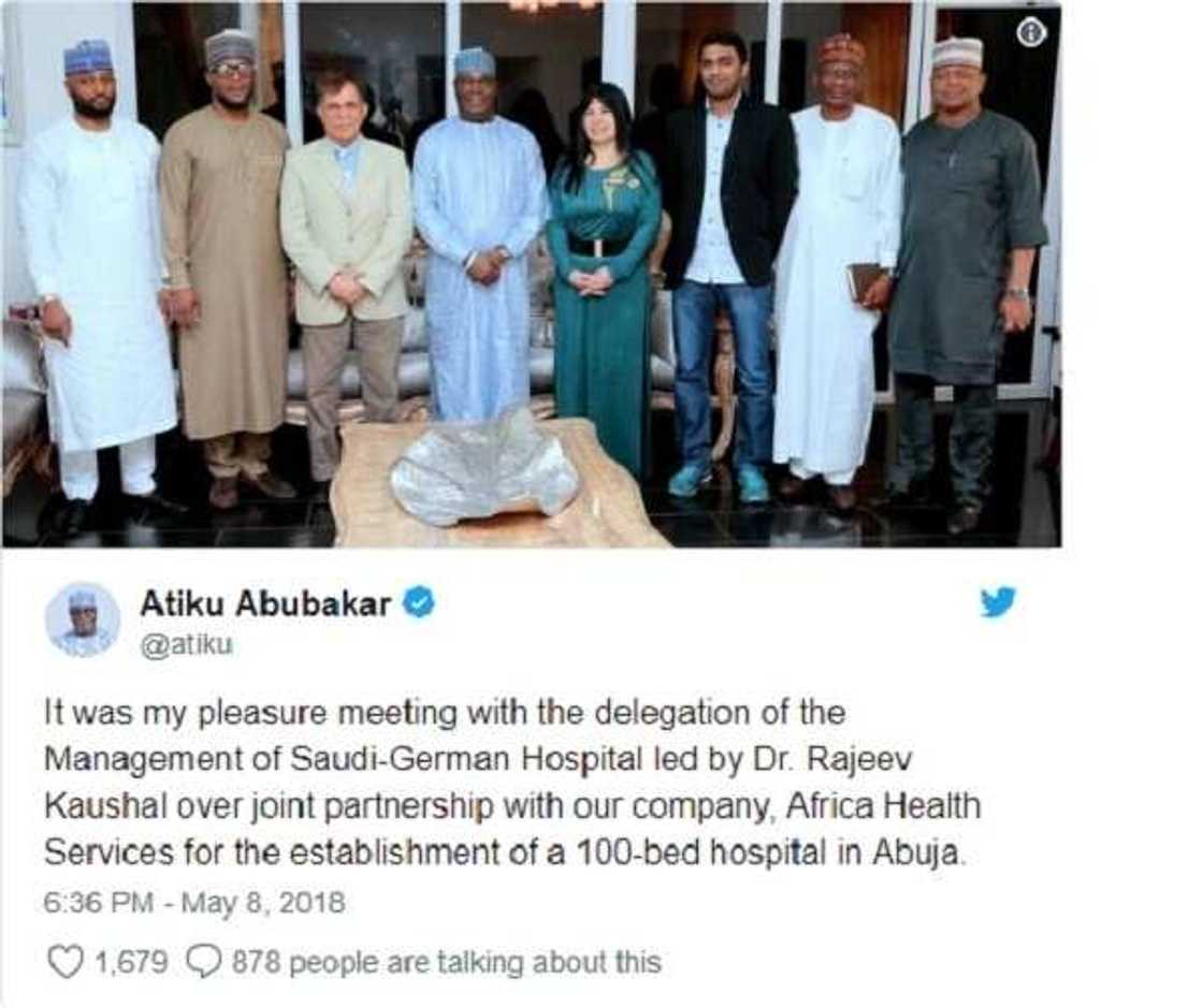 Atiku zai gina wata katafaren asibiti a Abuja Atiku zai gina wata katafaren asibiti a Abuja