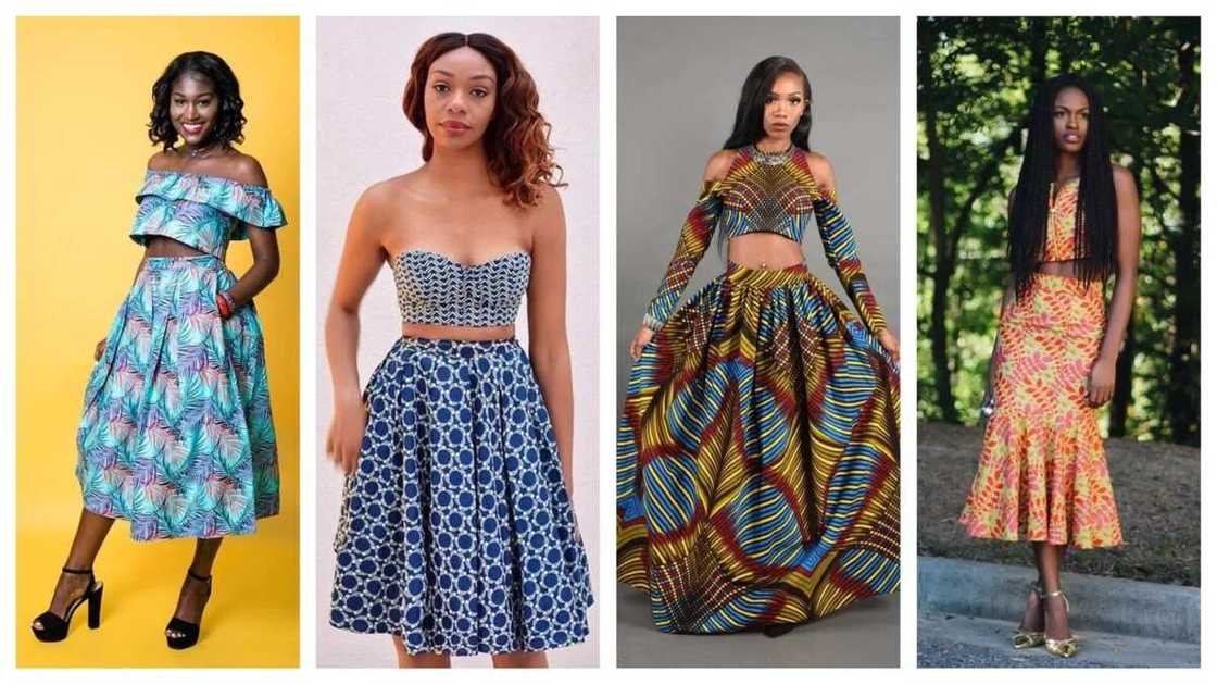 Ankara crop top and skirt styles