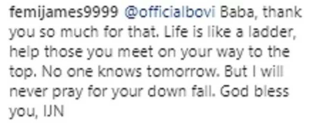 Bovi comes for man who wanted money for his child’s naming ceremony Bovi comes for man who wanted money for his child’s naming ceremony