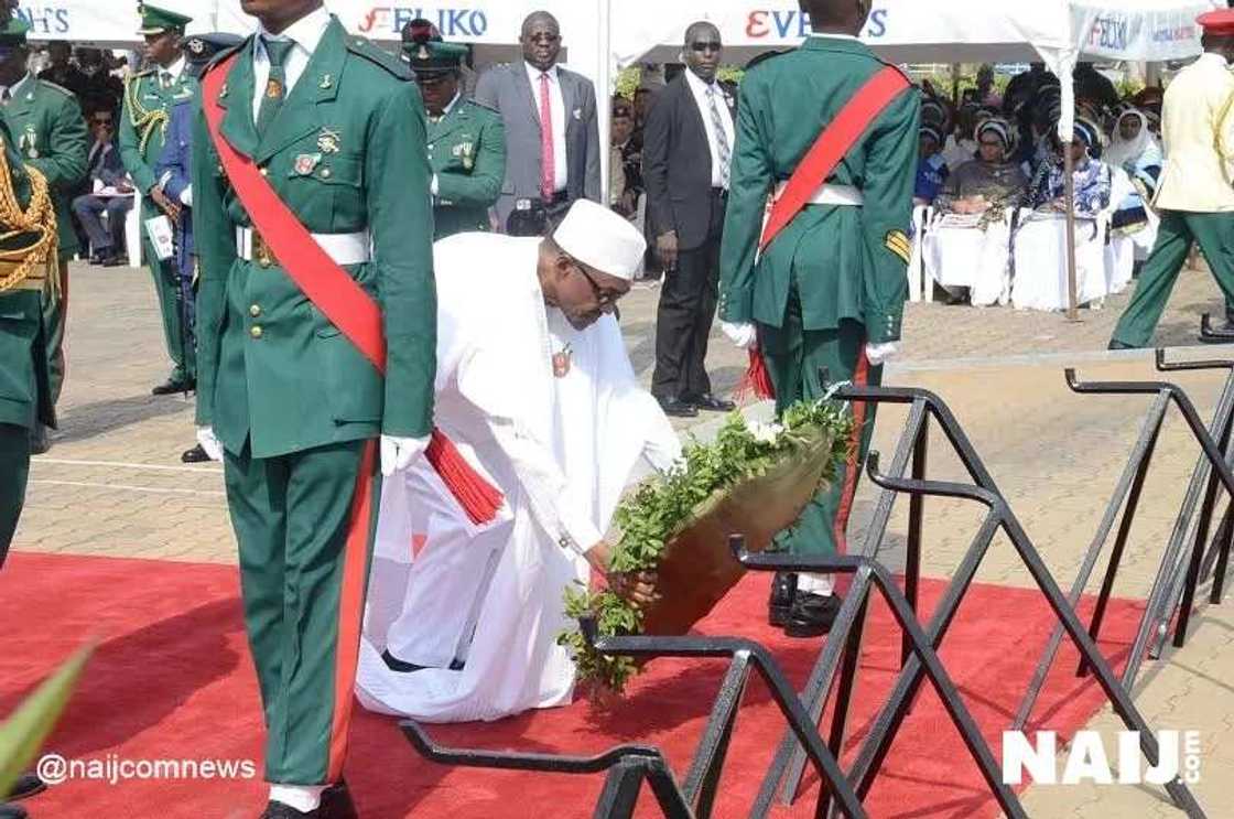 Armed Forces Remembrance: Buhari, Osinbajo, Lay Wreathe