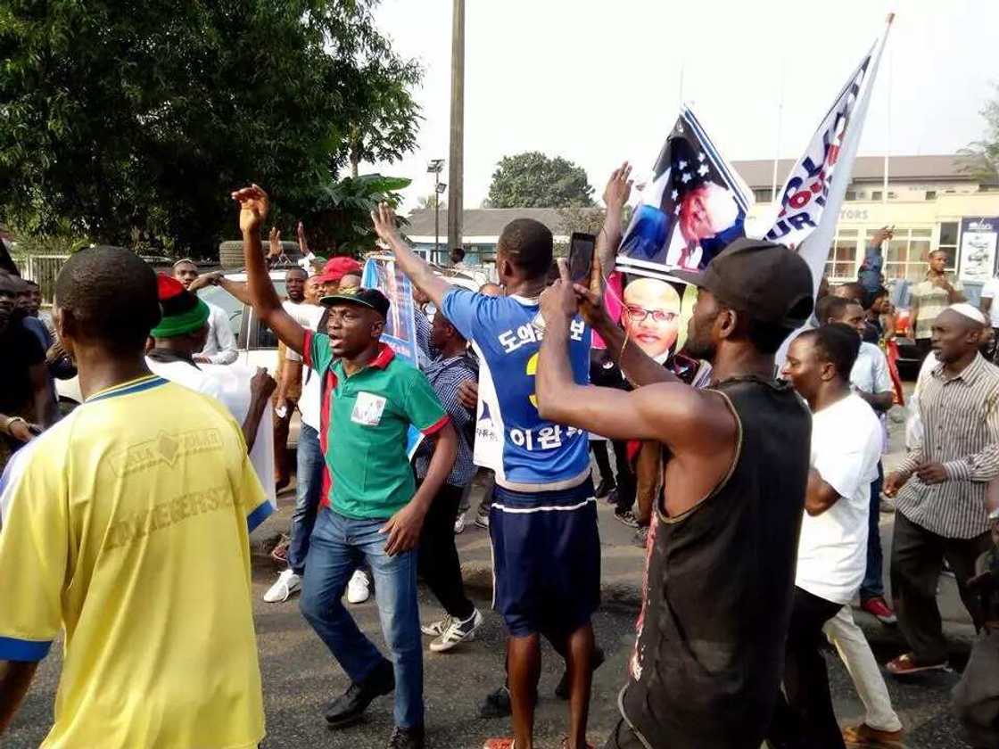 Biafra supporters hold solidarity march for Trump Biafra supporters hold solidarity march for Trump