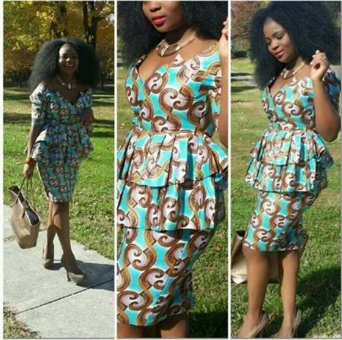 Short Ankara peplum dresses with frills 2017 Short Ankara peplum dresses with frills 2017