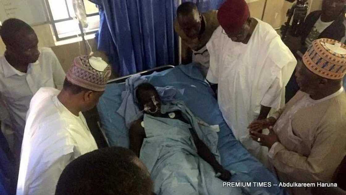 Victims of IDP camp bombing in hospital Victims of IDP camp bombing in hospital