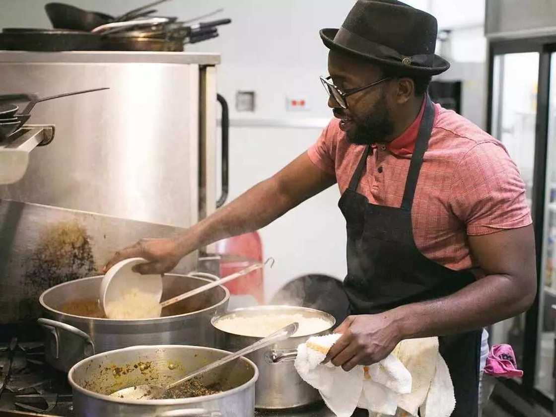 cooking Egusi soup