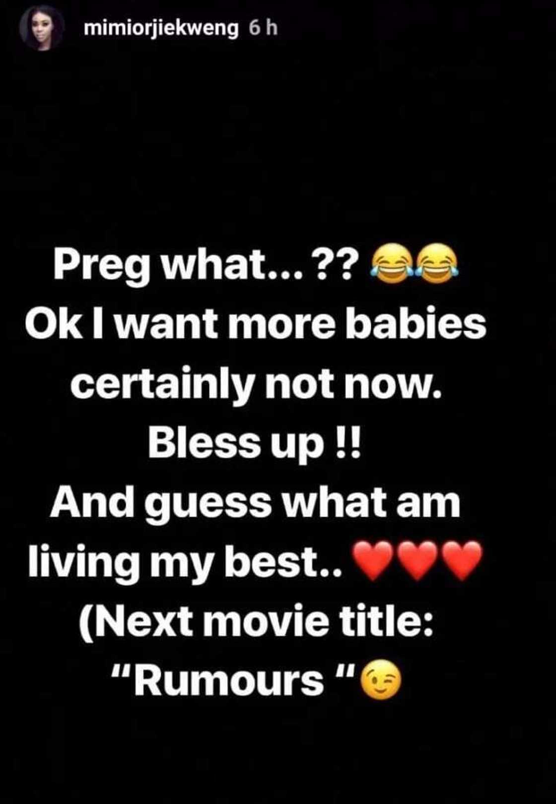 All are rumours - Actress Mimi Orjiekwe reacts to being pregnant for Warri-based billionaire All are rumours - Actress Mimi Orjiekwe reacts to being pregnant for Warri-based billionaire