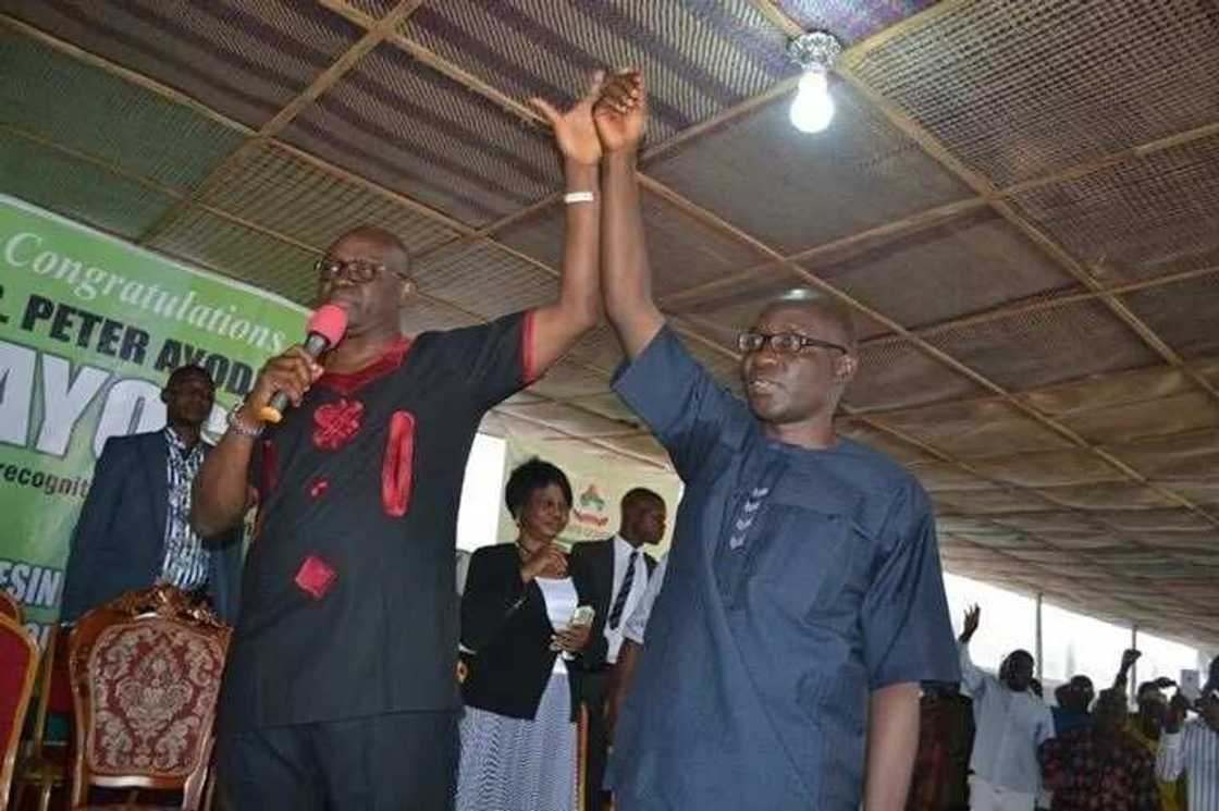Olusola Eleka is the incumbent deputy to Governor Fayose. Photo credit: Facebook, Babafemi Oretuyi Olusola Eleka is the incumbent deputy to Governor Fayose. Photo credit: Facebook, Babafemi Oretuyi