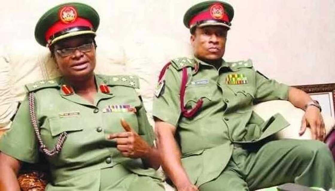 Brig. Gen. Clifford Wanda and Brig. Gen. Cecelia Akagu
Source: Punch