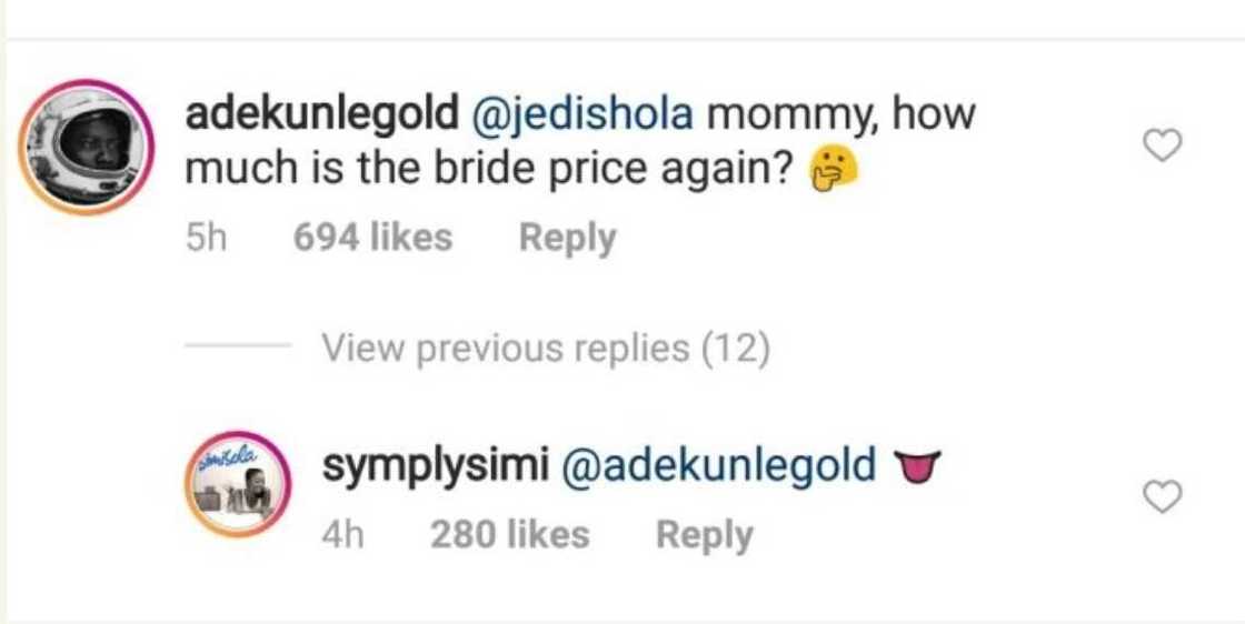 Adekunle Gold jokingly asks for Simi’s bride price, her mother responds Adekunle Gold jokingly asks for Simi’s bride price, her mother responds