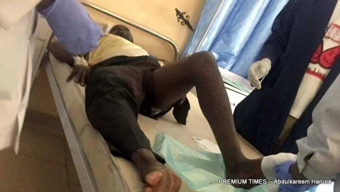 Victims of IDP camp bombing in hospital Victims of IDP camp bombing in hospital