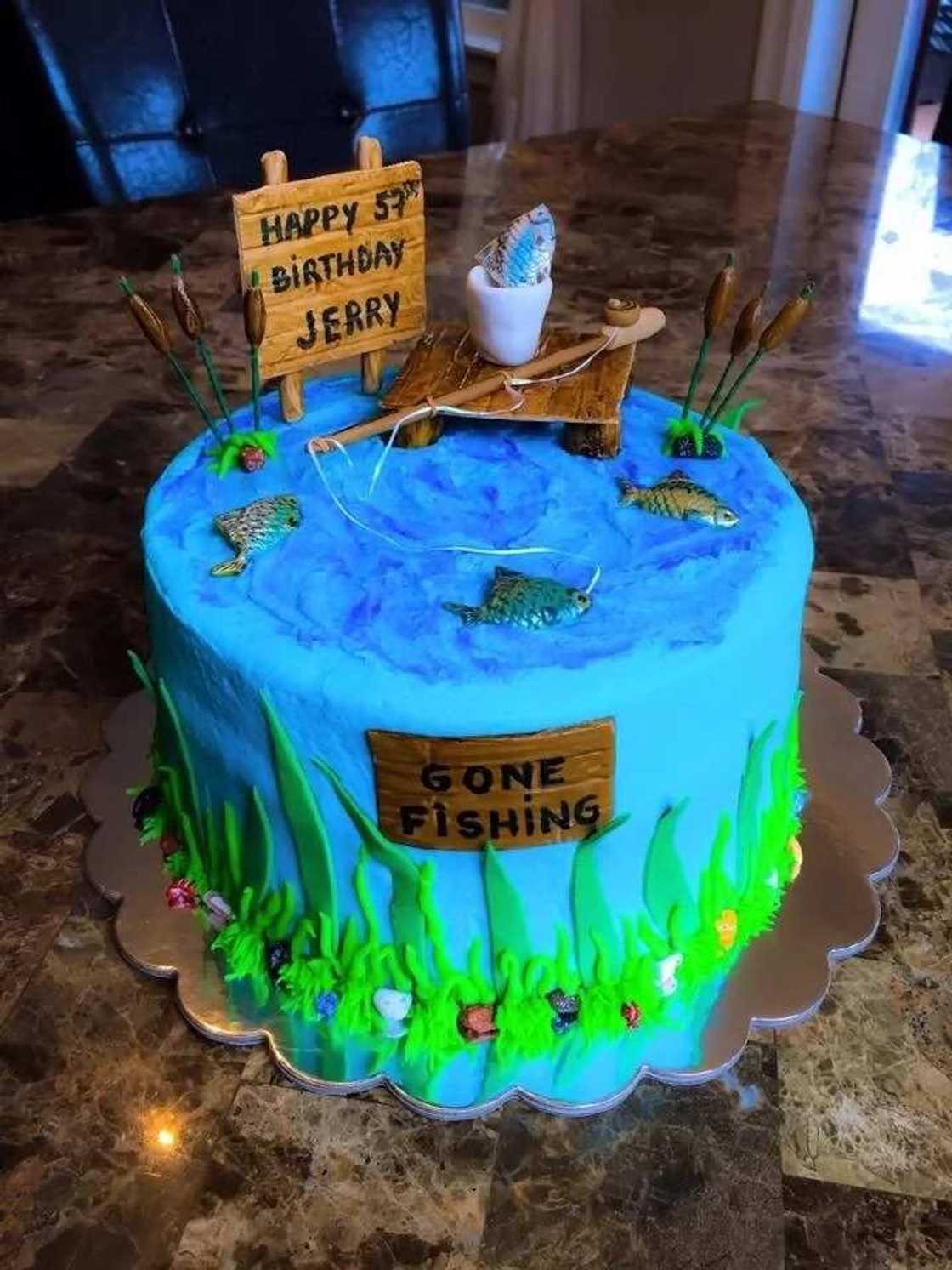 Birthday cake for husband who likes fishing Birthday cake for husband who likes fishing