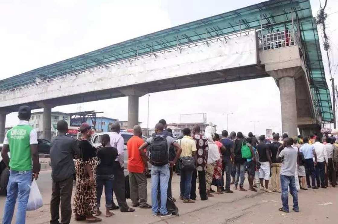 Police maintains law and order at Ojota pedestrian bridge