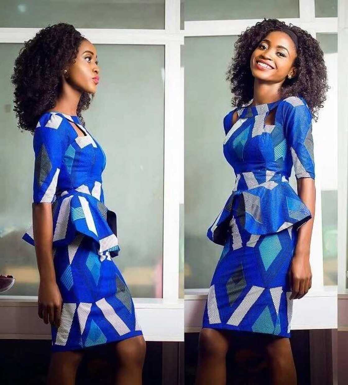 Short Ankara peplum dresses for office 2017