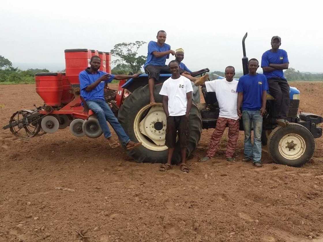 Farmers and truck