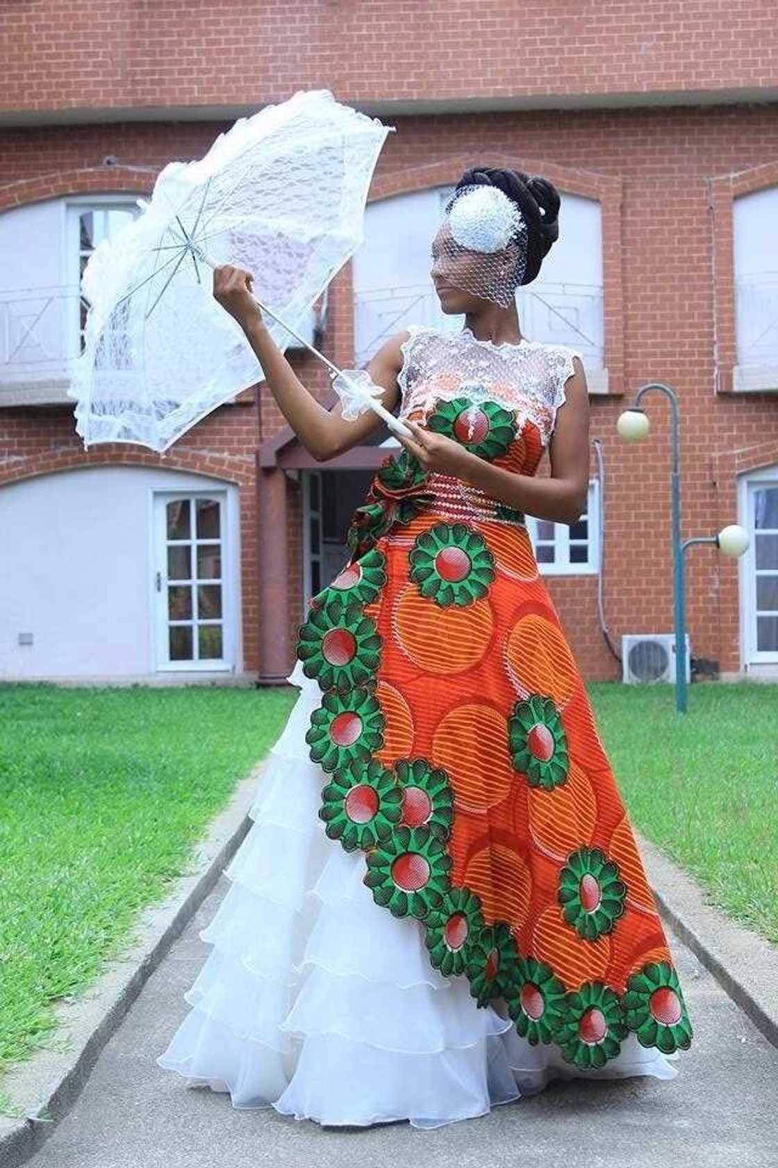 Ankara multi-layered dress for a wedding