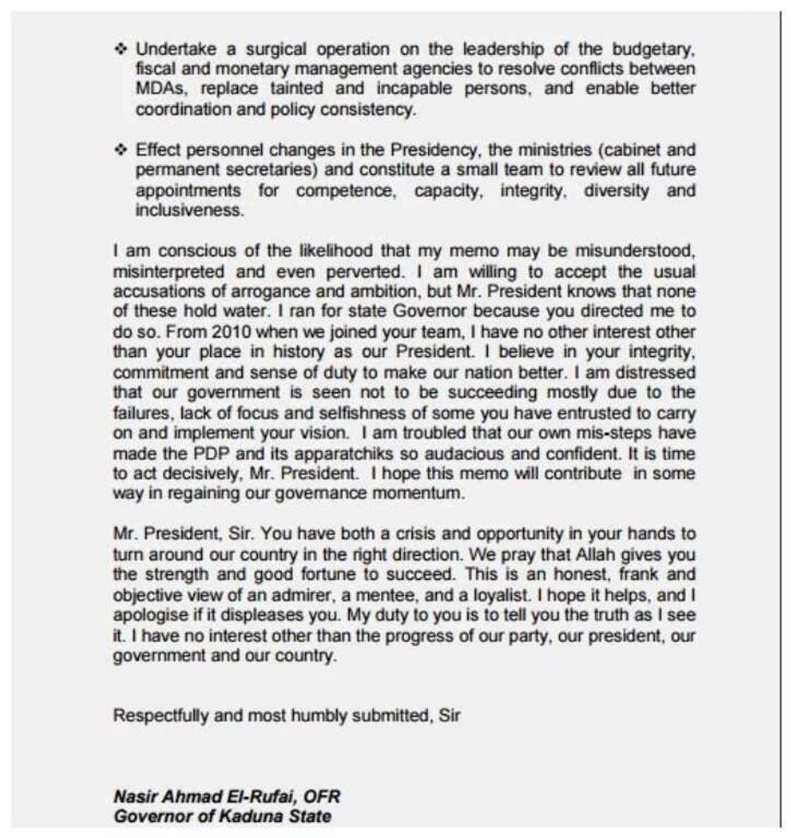El-Rufai sends an explosive memo to President Buhari El-Rufai sends an explosive memo to President Buhari