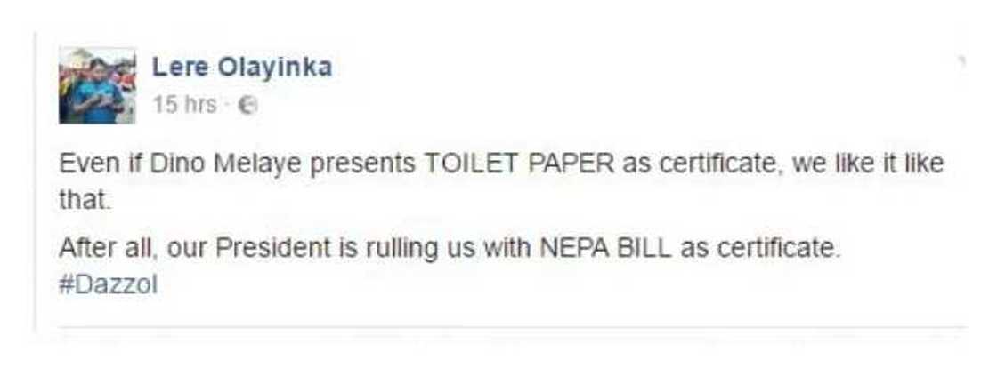 If Buhari is allowed to rule without certificate, Melaye is qualified to serve with Toilet paper – Fayose’s aide If Buhari is allowed to rule without certificate, Melaye is qualified to serve with Toilet paper – Fayose’s aide