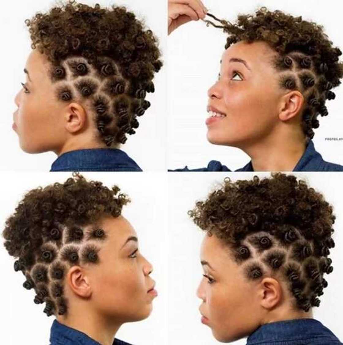 Bantu knots on short hair