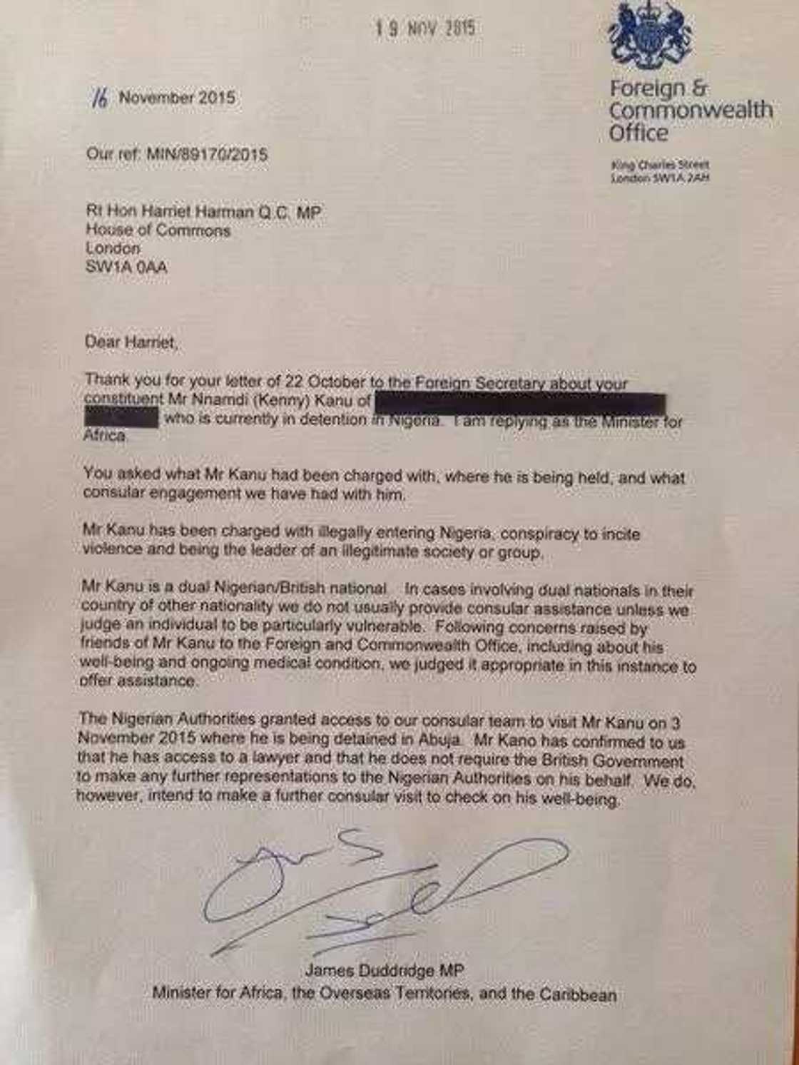 UK Speaks On Kanu In Detention UK Speaks On Kanu In Detention