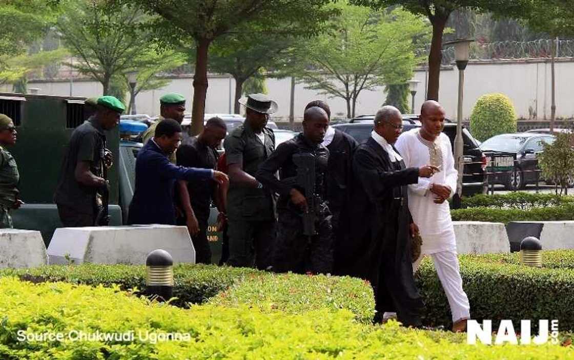 Photos: Kanu in court, refuses to let his handcuffs be removed Photos: Kanu in court, refuses to let his handcuffs be removed