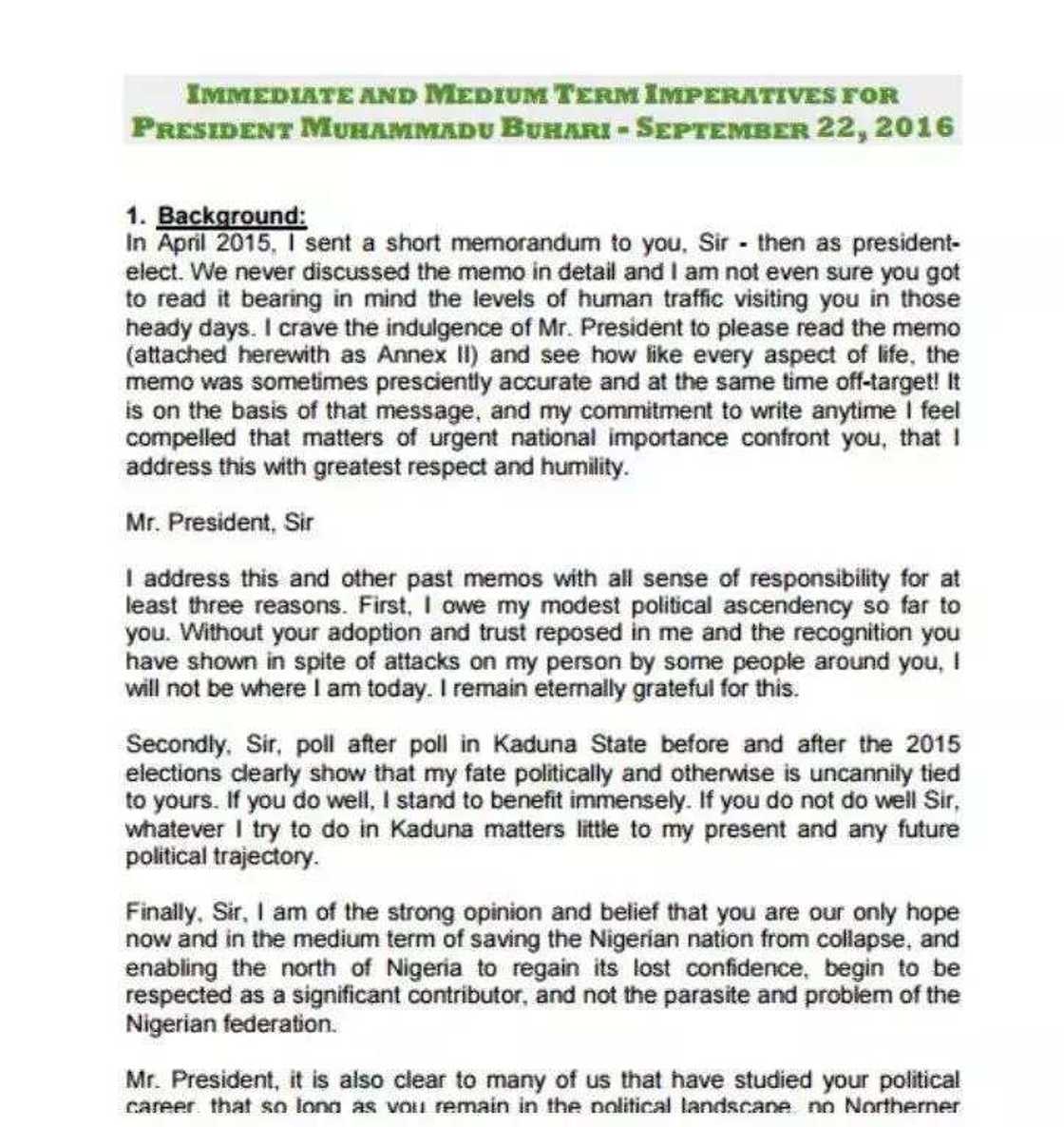 APC to respond to El-Rufai's memo APC to respond to El-Rufai's memo