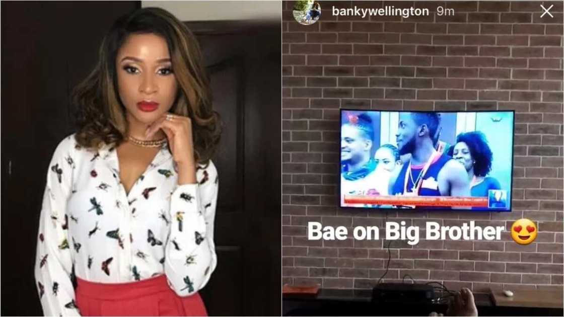 Adesua Etomi visits BBNaija housemates, hints on going into music, Banky W stays glue to TV Adesua Etomi visits BBNaija housemates, hints on going into music, Banky W stays glue to TV