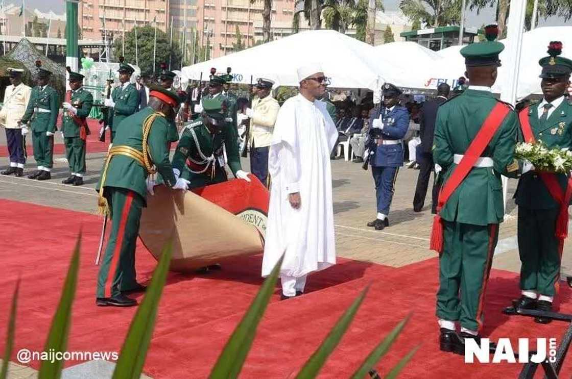 Armed Forces Remembrance: Buhari, Osinbajo, Lay Wreathe