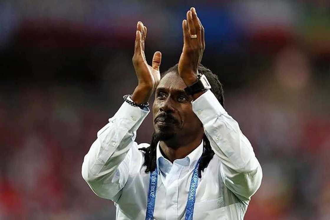 Senegal coach Aliou Cisse wears a N70.8m euros watch during a match Senegal coach Aliou Cisse wears a N70.8m euros watch during a match