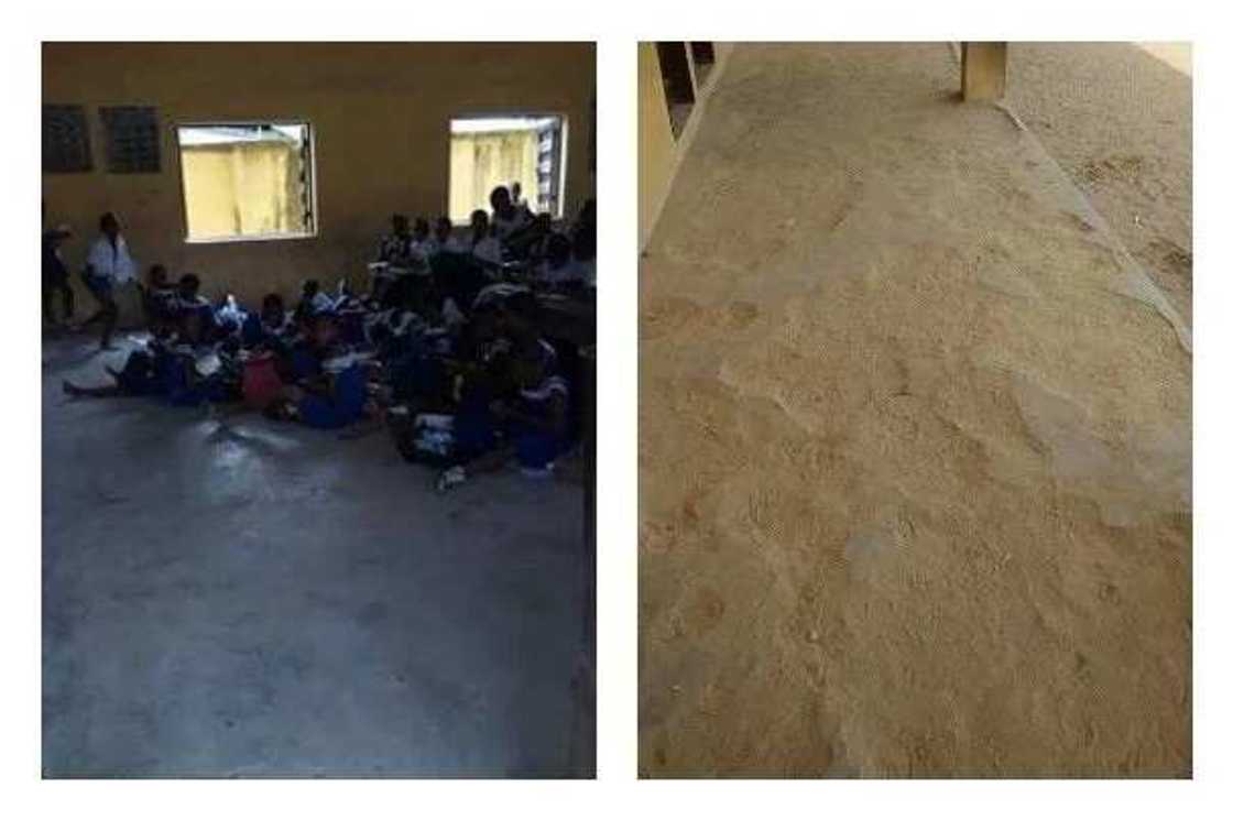 National shame? Primary school pupils of oil rich Nigerian state allegedly sit on bare floor for lecture