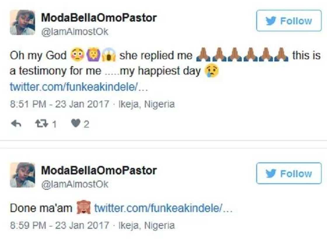 Funke Akindele surprises fan who asked her for waka role in her movies