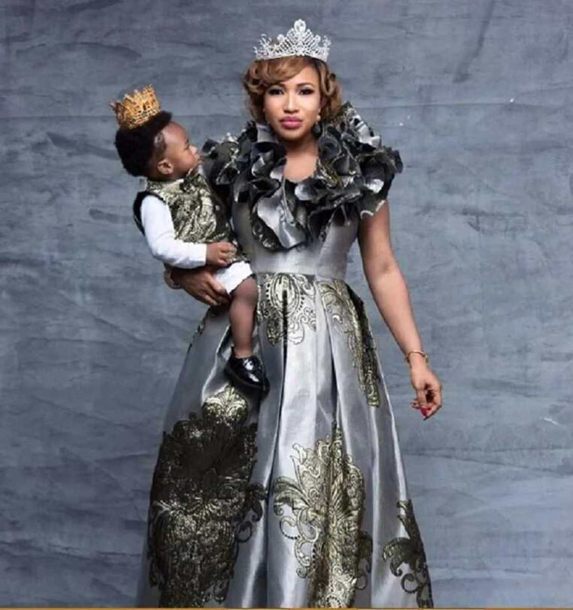 Tonto Dikeh shows son’s face for the first time as he turns one (photos)