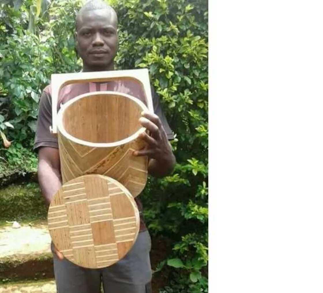 Meet talented man from Cameroon who makes beautiful coolers from bamboo