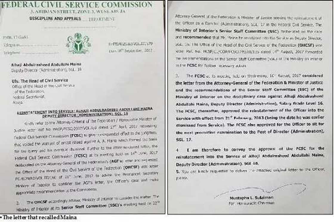 How Buhari’s minister allegedly ordered Maina’s recall How Buhari’s minister allegedly ordered Maina’s recall