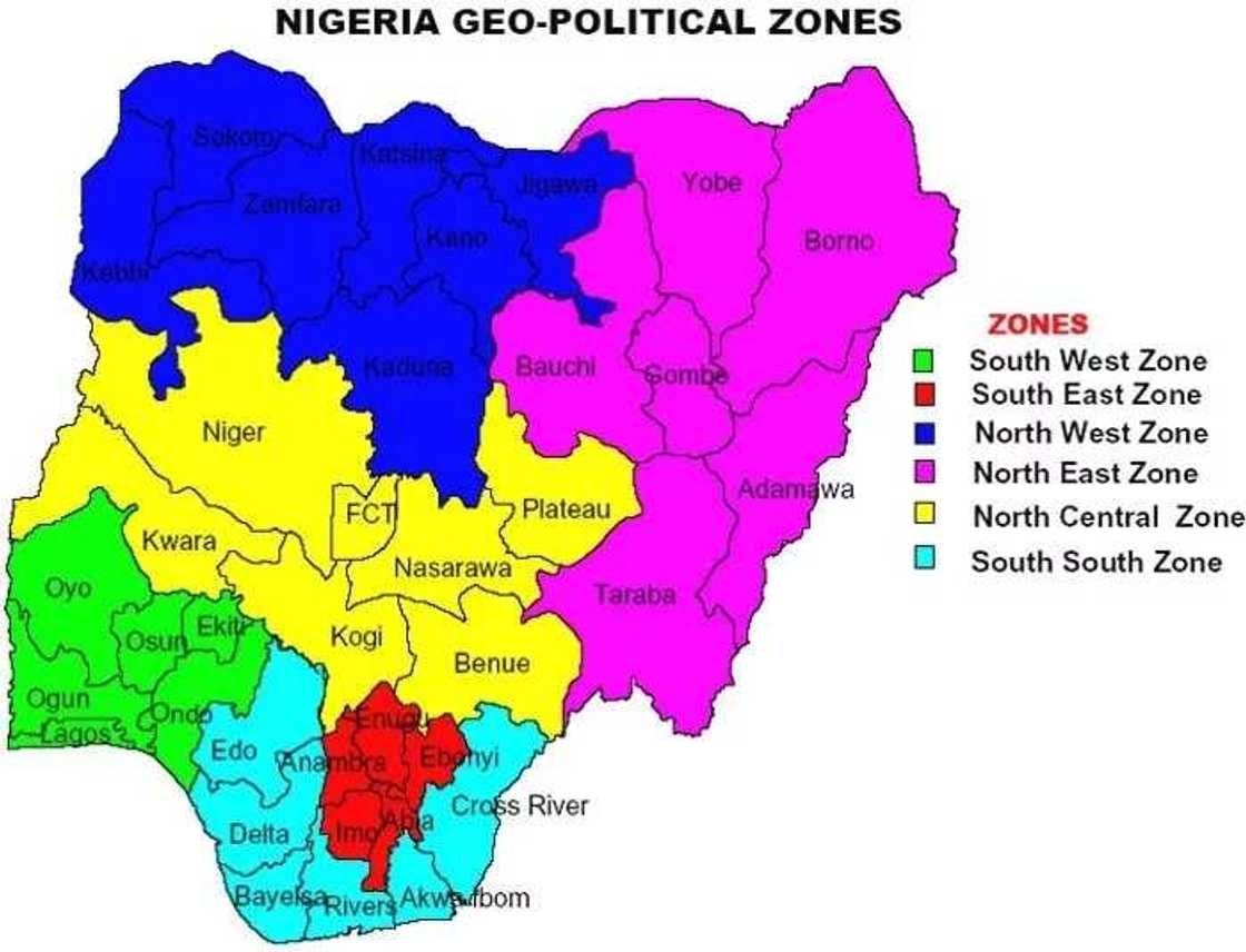 Nigeria land mass by state Nigeria land mass by state