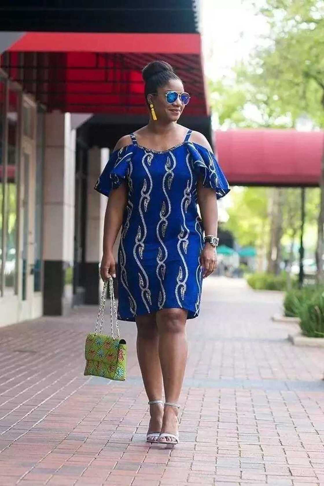 Ankara short pencil gown for plus size ladies