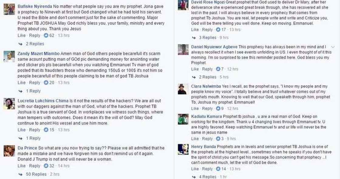 On Trump's second day in office TB Joshua speaks about his prophecy on US presidency On Trump's second day in office TB Joshua speaks about his prophecy on US presidency