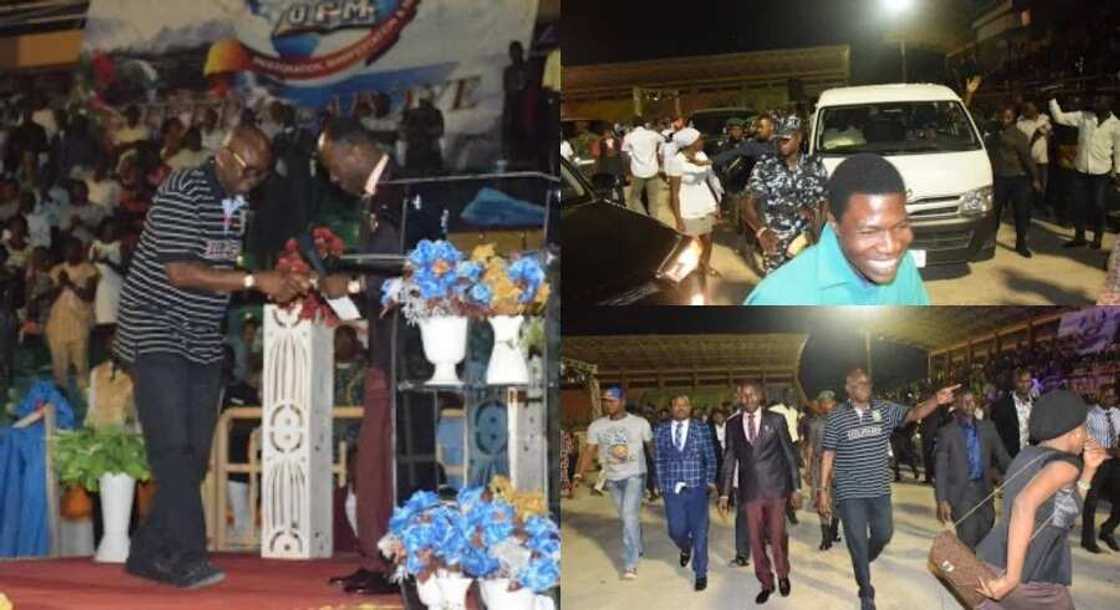 Governor Fayose Personally Drives Apostle Suleman In A Bus After DSS Saga