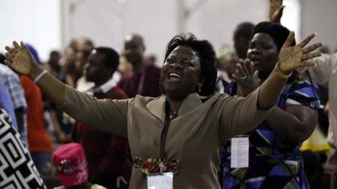 Nigerian lady in church Nigerian lady in church
