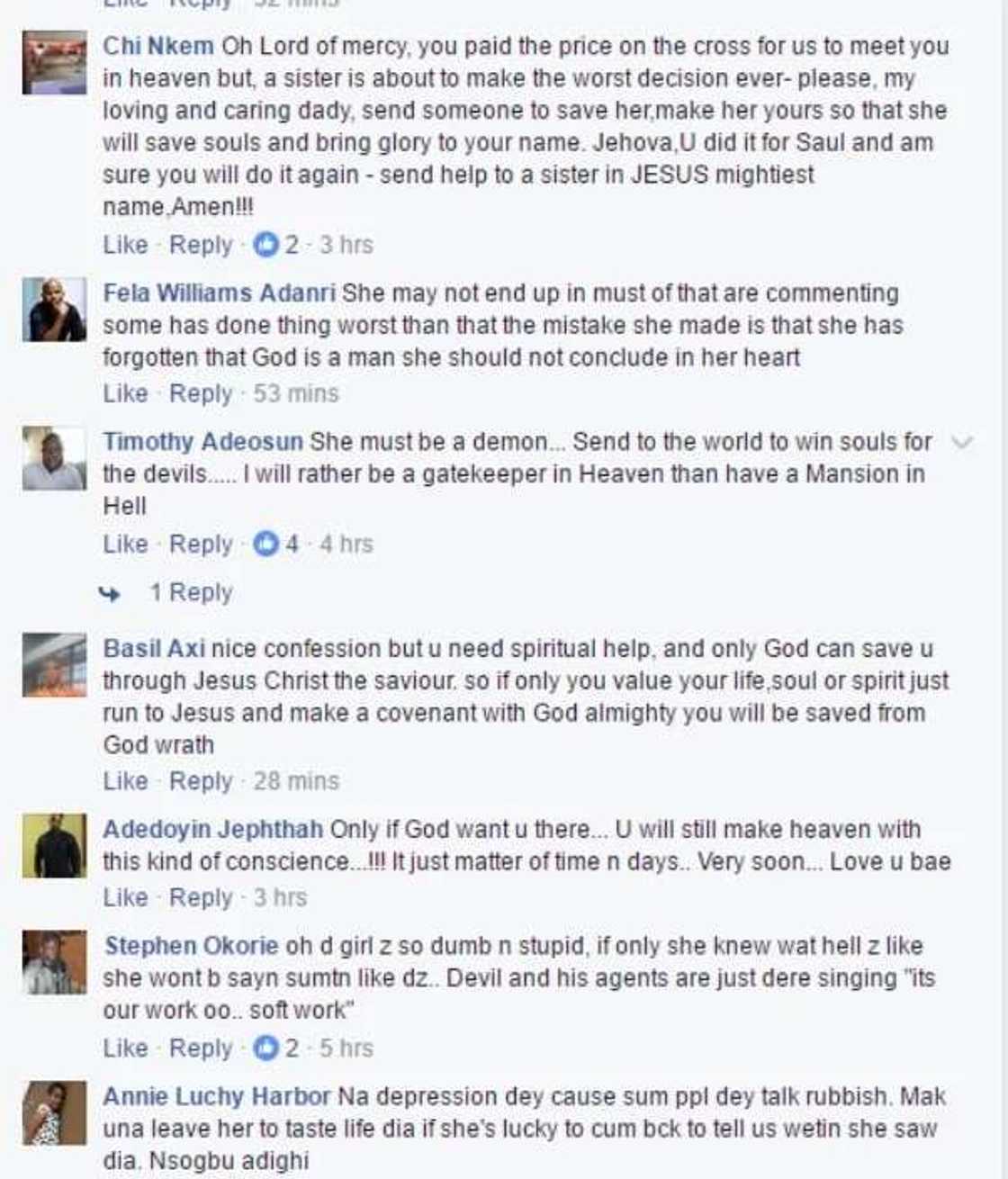 I am going to hell, Satan built a special mansion for me - Young lady reveals (photos) I am going to hell, Satan built a special mansion for me - Young lady reveals (photos)