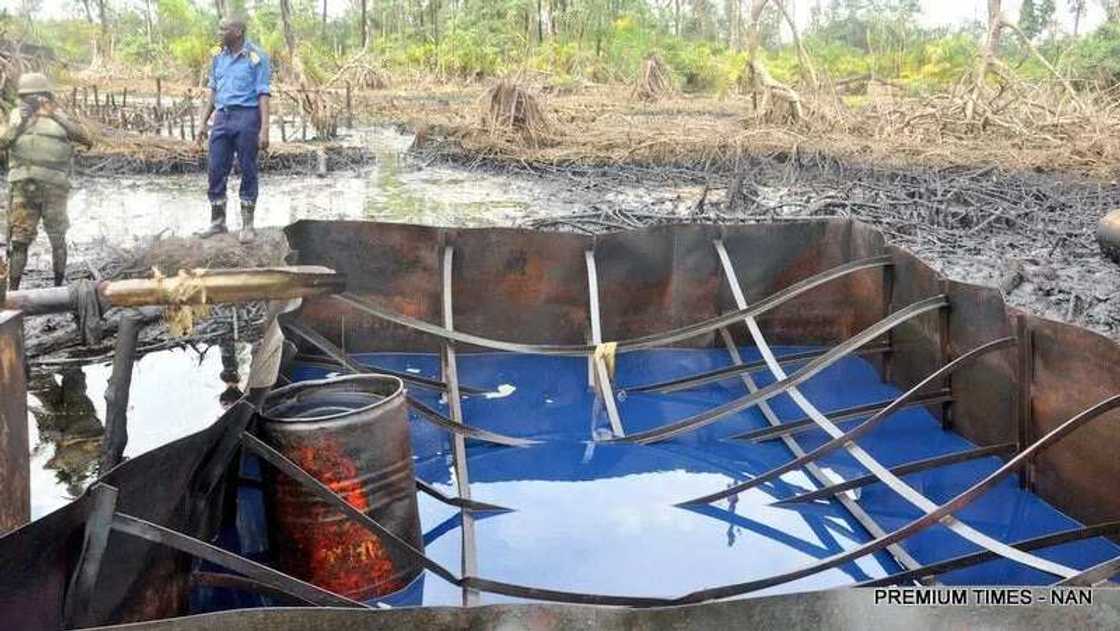 NSCDC destroys 12 illegal refineries within 3 months in Edo NSCDC destroys 12 illegal refineries within 3 months in Edo