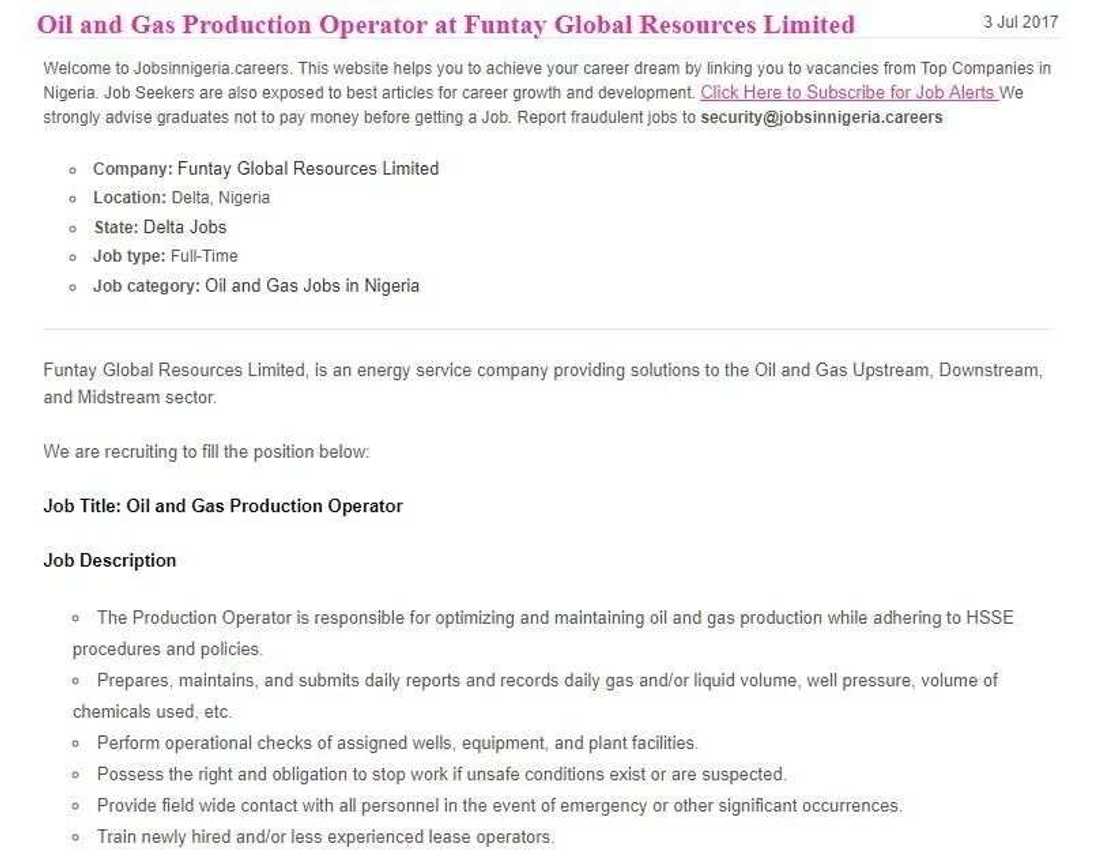 Oil and gas production operator at Funtay Global Oil and gas production operator at Funtay Global