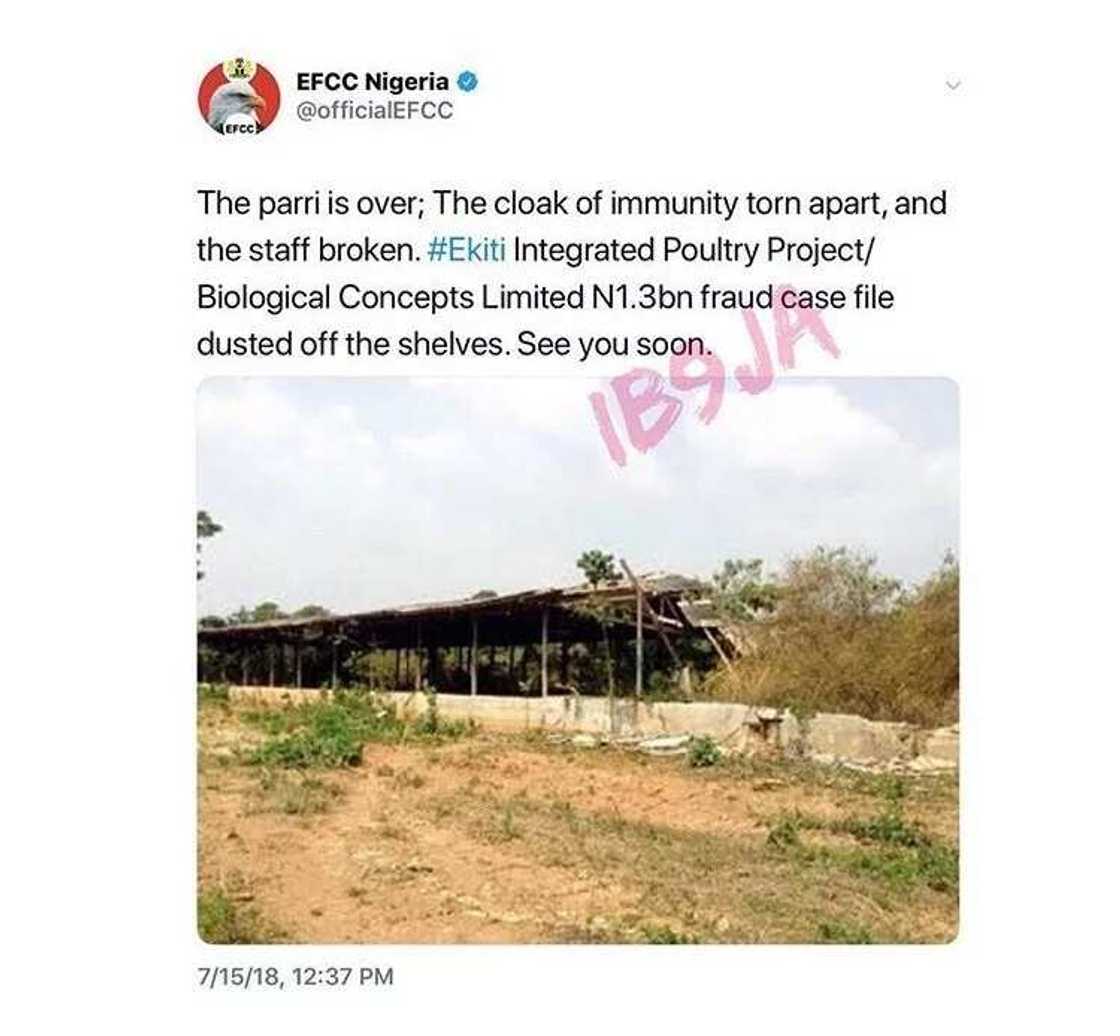 Breaking: EFCC threatens to arrest Fayose over N1.30bn integrated poultry project Breaking: EFCC threatens to arrest Fayose over N1.30bn integrated poultry project